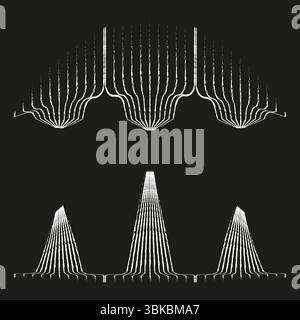 Visualisation des ondes sonores. Motif audio abstrait. Vecteur de fréquence numérique. Fond moderne foncé. Illustration de Vecteur