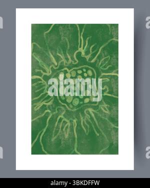 Abstrait Green Biological Cell structure Artwork, une expérience visuelle vibrante et captivante Illustration de Vecteur