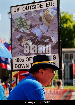 Le militant anti-Brexit Steve Bray Banque D'Images