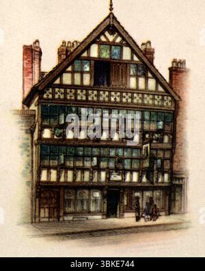 La bière et le billet à Chester, Angleterre. Une impression d'artiste couleur non attribuée de la série de cartes de cigarettes 'Old Inns' publiée par W.D. & H.O. Wills en 1936. Banque D'Images