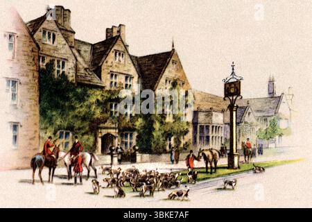 Lygon Arms, Broadway, Worcestershire, Angleterre. Une impression d'artiste couleur non attribuée de la série de cartes de cigarettes 'Old Inns' publiée par W.D. & H.O. Wills en 1936. Banque D'Images