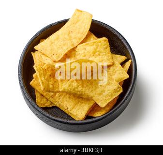bol de tortilla bande nachos chips isolé sur fond blanc Banque D'Images