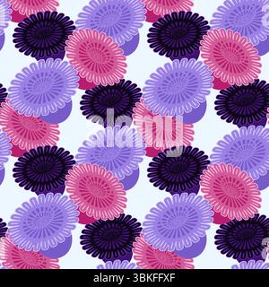 Motif floral sans couture avec illustration vectorielle de fleurs géométriques abstraites Illustration de Vecteur