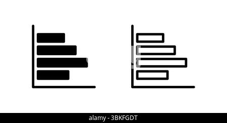 Icônes de graphique à barres pour la représentation des données, idéal pour les présentations commerciales et les rapports statistiques. Illustration de Vecteur