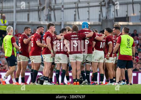 Dublin, Irlande. 21 juin 2025. L'équipe des Lions lors du match de la Coupe Lions 1888 entre les Lions britanniques et irlandais et l'Argentine au stade Aviva à Dublin, Irlande, le 20 juin 2025 (photo par Andrew SURMA/ crédit : Sipa USA/Alamy Live News Banque D'Images