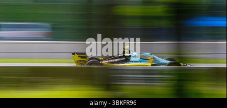 Elkhart Lake, Wisconsin, États-Unis. 20 juin 2025. CHRISTIAN RASMUSSEN (21 ans) (DNK), pilote de LA SÉRIE NTT INDYCAR, de Copenhague, Danemark, parcourt les virages lors d'une séance d'essais pour le Grand Prix XPEL à Road America à Elkhart Lake WI. (Crédit image : © Walter G. Arce Sr./ASP via ZUMA Press Wire) USAGE ÉDITORIAL SEULEMENT ! Non destiné à UN USAGE commercial ! Banque D'Images