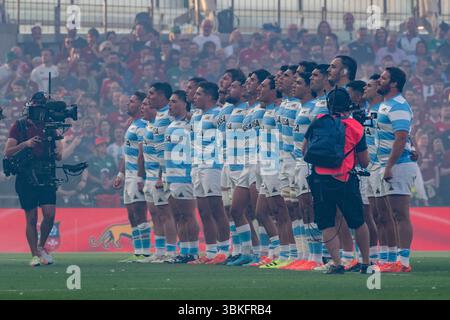 Dublin, Irlande. 21 juin 2025. L'équipe Argentine lors du match de la Coupe Lions 1888 entre les Lions britanniques et irlandais et l'Argentine au Aviva Stadium à Dublin, Irlande le 20 juin 2025 (photo par Andrew SURMA/ Credit : Sipa USA/Alamy Live News Banque D'Images