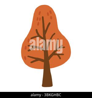 Illustration de doodle d'arbre d'automne, arbre d'automne isolé, automne confortable Illustration de Vecteur