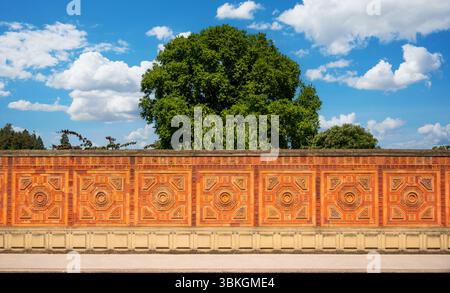 Le mur environnant du zoo Wilhelma à Stuttgart, Allemagne Banque D'Images