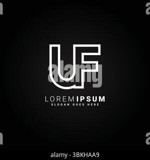 Modèle vectoriel pour lettre initiale UF logo - élégant logo monogramme pour Alphabet U et F. Illustration de Vecteur