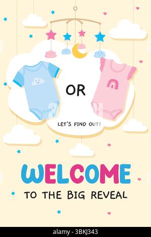 Illustration vectorielle de l'invitation de bannière de douche de bébé Illustration de Vecteur