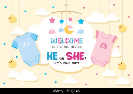 Illustration vectorielle de l'invitation de bannière de douche de bébé Illustration de Vecteur