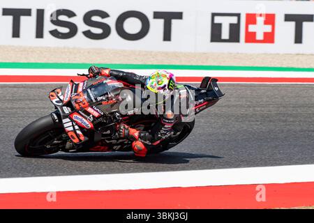 Mugello circuit, Scarperia, Italie. 21 juin 2025 ; Autodromo Internazionale del Mugello, Scarperia e San Piero, Italie ; Grand Prix MotoGP Brembo d'Italie 2025, Journée de qualification ; Marco Bezzecchi Aprilia Racing Credit : action plus Sports images/Alamy Live News Banque D'Images