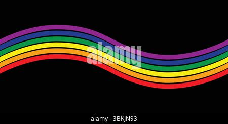 Drapeau de fierté LGBT coloré arc-en-ciel. Symbole des minorités et de la tolérance. LGBTQ, concept de communauté LGBT. fond de vagues colorées Illustration de Vecteur