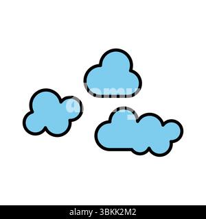 illustration vectorielle de conception de logo d'icône de trois nuages Illustration de Vecteur