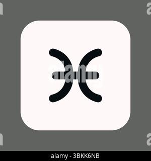 Horoscope du zodiaque. Symbole d'icône astrologique de poissons. Signe d'étoile stylisé ésotérique. Illustration vectorielle de ligne simple Illustration de Vecteur
