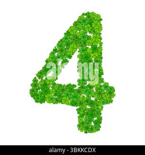 un tas de feuilles de trèfle forme 4 illustration vectorielle de conception sur fond blanc Illustration de Vecteur