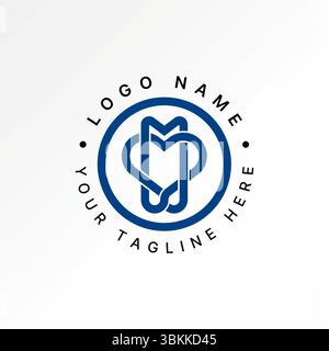 Conception de logo concept graphique créatif vecteur premium image stock top vendre symbole d'amour Infinity line art pattern émotion romance coeur tech loop dynamique Illustration de Vecteur