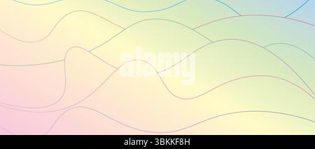 illustration vectorielle de gradient pastel, mélange de vagues abstraites sereines et lisses de couleurs pastel douces Illustration de Vecteur