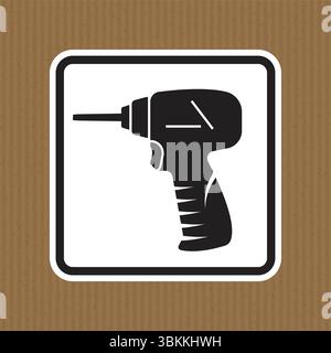 Cette image présente une icône en noir et blanc d'un jeu de forets sur un fond de carton organique, parfait pour la construction et les projets de bricolage. Illustration de Vecteur