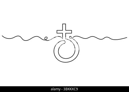 Symbole de genre féminin continu d'une ligne illustration vectorielle simple. Illustration de Vecteur