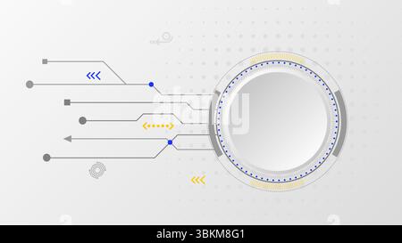 Fond de technologie numérique abstrait style simple et propre, idéal pour les thèmes de présentation d'affaires, illustration vectorielle Illustration de Vecteur