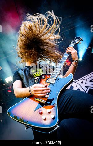 Copenhague, Danemark. 20 juin 2025. Le groupe suédois de thrash metal Sarcator donne un concert lors du festival danois de heavy metal Copenhague 2025 à Copenhague. Banque D'Images