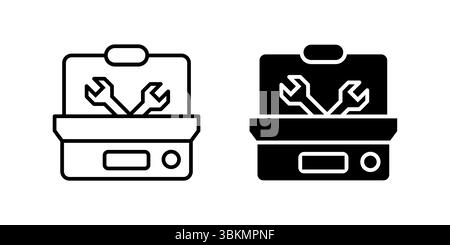 Jeu d'icônes pratique de boîte à outils représentant les outils, l'équipement et les services de réparation. Idéal pour la construction, la maintenance et les projets de bricolage. Illustration de Vecteur