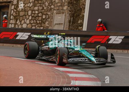 Monaco, 23 mai 2025. Formule 1 Tag Heuer Grand Prix de Monaco 2025. Photo : #14 Fernando Alonso (SPA) de l'écurie Aston Martin Aramco F1 Team en AMR25 © Piotr Zajac/Alamy Live News Banque D'Images