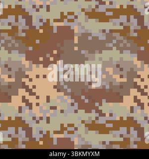 Motif de pixels de camouflage pour la chasse. Texture militaire. Fond d'armée abstrait pour les tissus Illustration de Vecteur