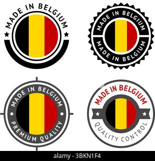Drapeau national de la Belgique, définir l'icône vectorielle plate Illustration de Vecteur