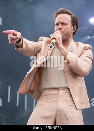 Newport, île de Wight, Royaume-Uni. 22 juin 2025. Olly murs se produit en direct sur la scène principale du Festival de l'île de Wight, Seaclose Park, Newport, île de Wight le dimanche 22 juin 2025, photo d'Emma Terracciano crédit : Emma Terracciano/Alamy Live News Banque D'Images