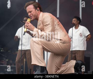 Newport, île de Wight, Royaume-Uni. 22 juin 2025. Olly murs se produit en direct sur la scène principale du Festival de l'île de Wight, Seaclose Park, Newport, île de Wight le dimanche 22 juin 2025, photo d'Emma Terracciano crédit : Emma Terracciano/Alamy Live News Banque D'Images