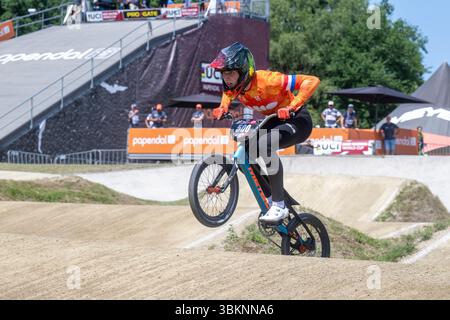 PAPENDAL, PAYS-BAS - 21 JUIN : 500 Jason Noordam les pays-Bas lors de la Coupe du monde UCI BMX Racing 2025 au BMX Olympic Center le 21 juin 2025 à Papendal, pays-Bas. (Photo de Edwin Blaauwbroek/Orange Pictures) Banque D'Images
