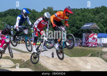 PAPENDAL, PAYS-BAS - 21 JUIN : 500 Jason Noordam les pays-Bas lors de la Coupe du monde UCI BMX Racing 2025 au BMX Olympic Center le 21 juin 2025 à Papendal, pays-Bas. (Photo de Edwin Blaauwbroek/Orange Pictures) Banque D'Images