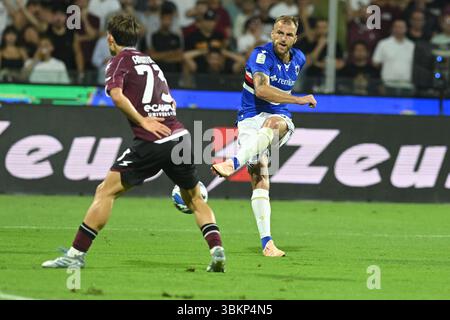Salerne, Italie. 22 juin 2025. Pendant la diffusion BKT betwee US Salernitana 1919 vs AC Sampdoaia at Arechi Stadium Credit : Independent photo Agency/Alamy Live News Banque D'Images