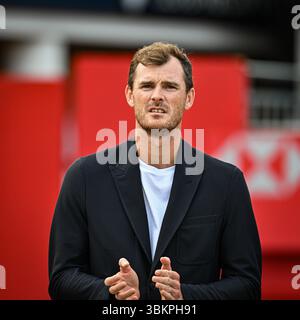 Londres, Royaume-Uni. 22 juin 2025 ; Championnats HSBC, Queens Club, West Kensington, Londres, Angleterre : HSBC Mens Championships Queens Club, jour 7 ; Jamie Murray, directeur du tournoi, crédit : action plus Sports images/Alamy Live News Banque D'Images