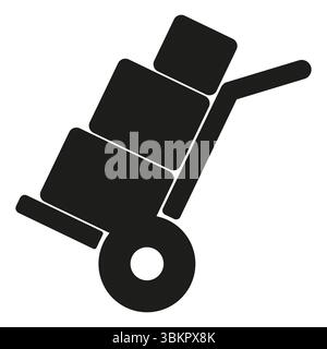 Icône chariot. Symbole de chariot de chargement. Chariot de livraison manuel. Image vectorielle. Illustration de Vecteur