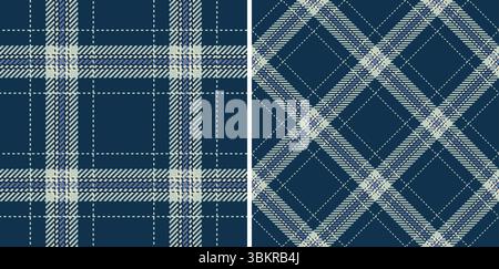 Motifs tartan classiques dans de riches teintes marine. Arrière-plans polyvalents idéaux pour la conception textile, la marque ou les projets liés à la mode. Texture intemporelle et Illustration de Vecteur