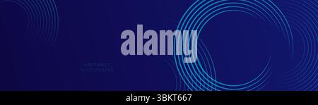 Fond de vecteur de gradient doux de forme de courbe d'onde bleu foncé abstrait. Bannières avec un fond fluide. cercles de ligne, relaxant et tranquille Illustration de Vecteur