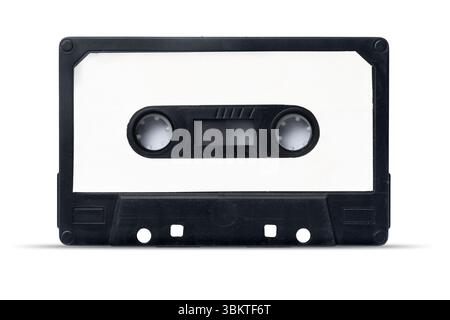 Cassette audio vintage avec étiquette vierge Banque D'Images