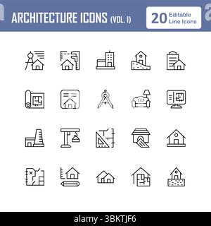 Jeu d'icônes d'architecture (Vol.2) Illustration de Vecteur
