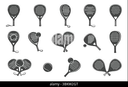 Raquette padel SVG, Padel Tennis SVG, raquettes Padel croisées SVG, Paddle Tennis Silhouette, Paddle Racket Silhouette, Padel Racket Ball SVG, Paddle Racke Illustration de Vecteur