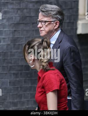 Londres, Royaume-Uni. 23 juin 2025. Peter Mandelson, Lord Mandelson, ambassadeur britannique aux États-Unis d'Amérique, monte jusqu'au 10 Downing Street juste avant la visite du président de l'Ukraine, Volodymyr Zelenskyy. Crédit : Imageplotter/Alamy Live News Banque D'Images