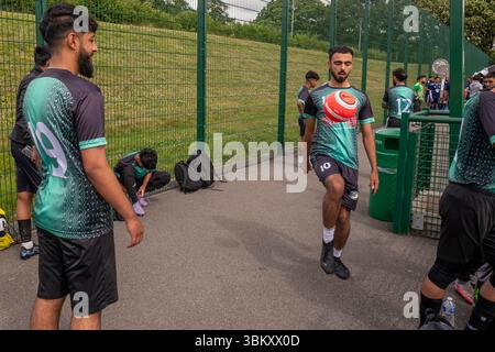 Bodington Football Hub, Leeds BEAP Charity Football match, University of, Bodington Football Hub, Otley Rd, Adel, Leeds LS16 8GY Banque D'Images