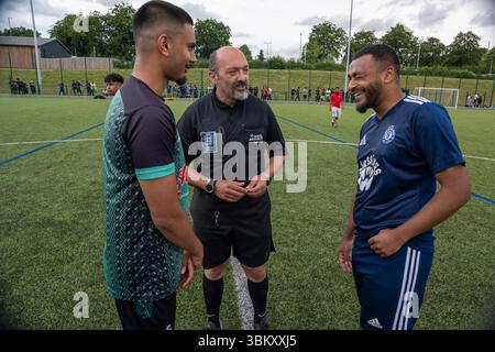 Bodington Football Hub, Leeds BEAP Charity Football match, University of, Bodington Football Hub, Otley Rd, Adel, Leeds LS16 8GY Banque D'Images