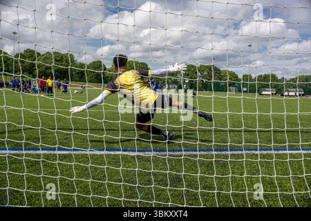 Bodington Football Hub, Leeds BEAP Charity Football match, University of, Bodington Football Hub, Otley Rd, Adel, Leeds LS16 8GY Banque D'Images