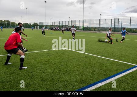 Bodington Football Hub, Leeds BEAP Charity Football match, University of, Bodington Football Hub, Otley Rd, Adel, Leeds LS16 8GY Banque D'Images