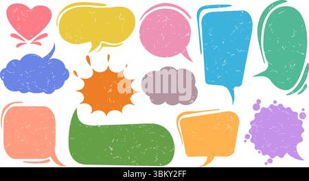Boîtes rétro et bulles de discours Illustration de Vecteur