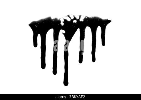 Goutte à goutte liquide noir isolatd sur fond blanc Banque D'Images